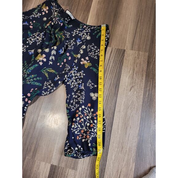 Le Lis Navy Blue Floral Print Cold Shoulder Blouse Women's XXL - Picture 6 of 6